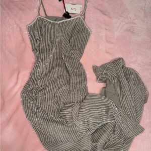 RAGA Taupe and White Beaded Dress